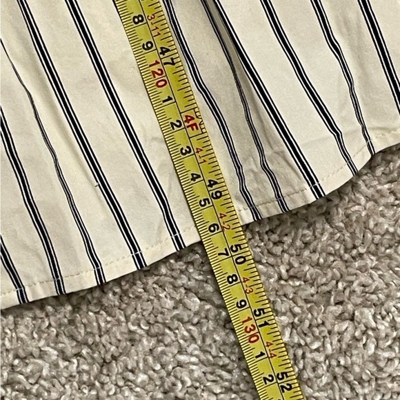 Lumiere Women’s Midi Dress Large Cream Striped 100% Cotton Cottagecore Prairie - Picture 10 of 12